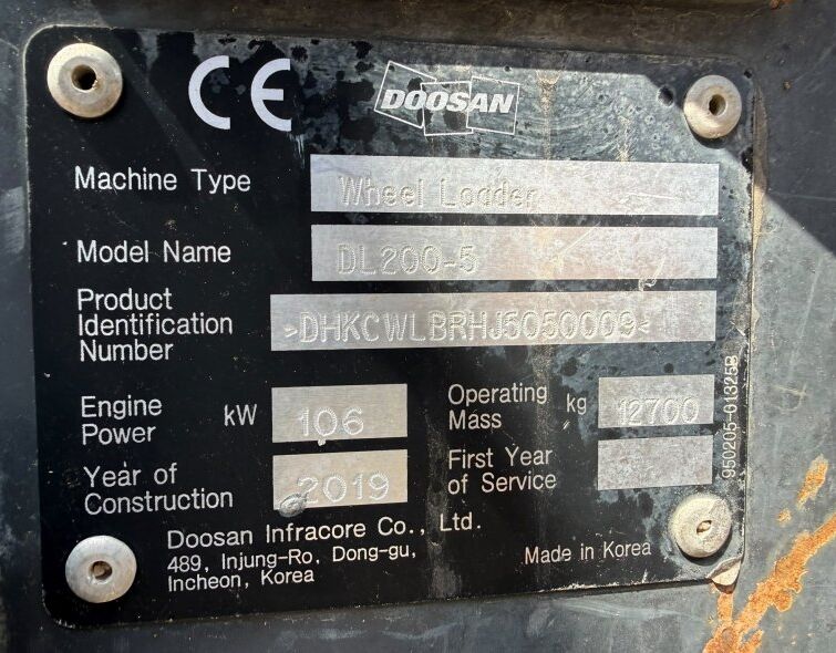 DOOSAN  DL200-5 **WHEEL LOADER**